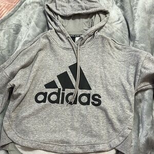 Grey cropped hoodie